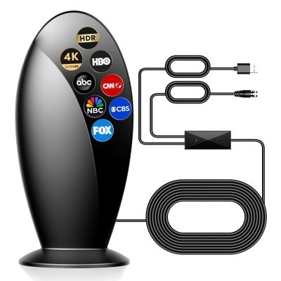 2024 Premium 650+ Miles Range Indoor Digital TV Antenna for 2K & 4K Smart TVs, Local Channels & 18ft HD Cable