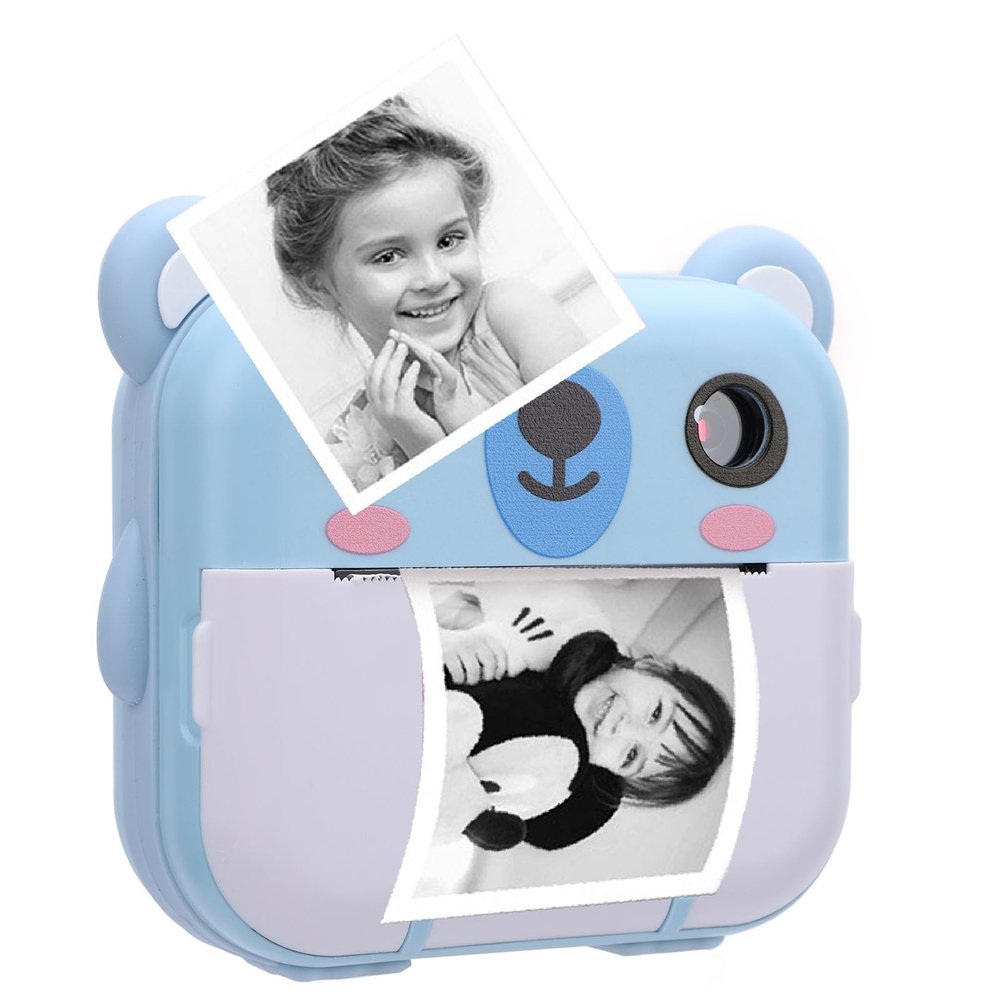 Kids Instant Print Camera, 1080P Digital Camera Toys with a Variety of Frames Filters, Music Playback, Casual Games, Ideal Present for Girls and Boys (Blue)