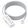 Flat Plug Extension Cord 20 FT with 4 AC Outlets 3 USB Ports (5V/3.4A 17W), 20Ft Long Braided Cord for Home Office College Dorm view 1
