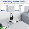 Flat Plug Extension Cord 20 FT with 4 AC Outlets 3 USB Ports (5V/3.4A 17W), 20Ft Long Braided Cord for Home Office College Dorm view 3