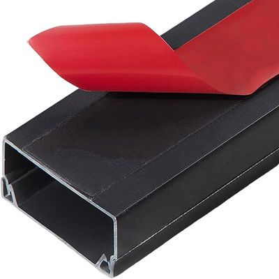 Cable Cover 2x1m Self-Adhesive Trunking,Decorative Cable Cover,Electrical Trunking,Cable Cover Trunking,Floor Cable Cover,Floor Cable Trunking,Square Trunking,to Hide Power Cables-Black||20x10mm