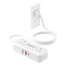 PD20W Flat Plug Power Strip -3 Ft Flat Plug Extension Cord with 4 AC Outlets 3 Quick Charging USB Ports, Flat Outlet Wall Plug Compact for College Dorm, Travel, Home, Office Desk Accessories view 1