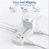 PD20W Flat Plug Power Strip -3 Ft Flat Plug Extension Cord with 4 AC Outlets 3 Quick Charging USB Ports, Flat Outlet Wall Plug Compact for College Dorm, Travel, Home, Office Desk Accessories view 3