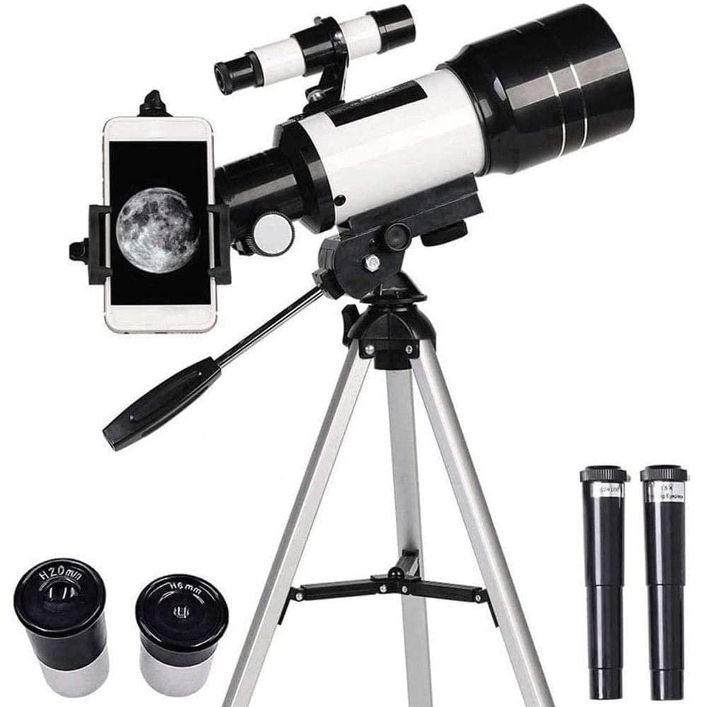 DONGDAWAN Telescope for s&Astronomy Beginners - 70mm Aperture 300mm High Magnification Astronomical Refractor Telescope Portable Travel Telescope with Tripod