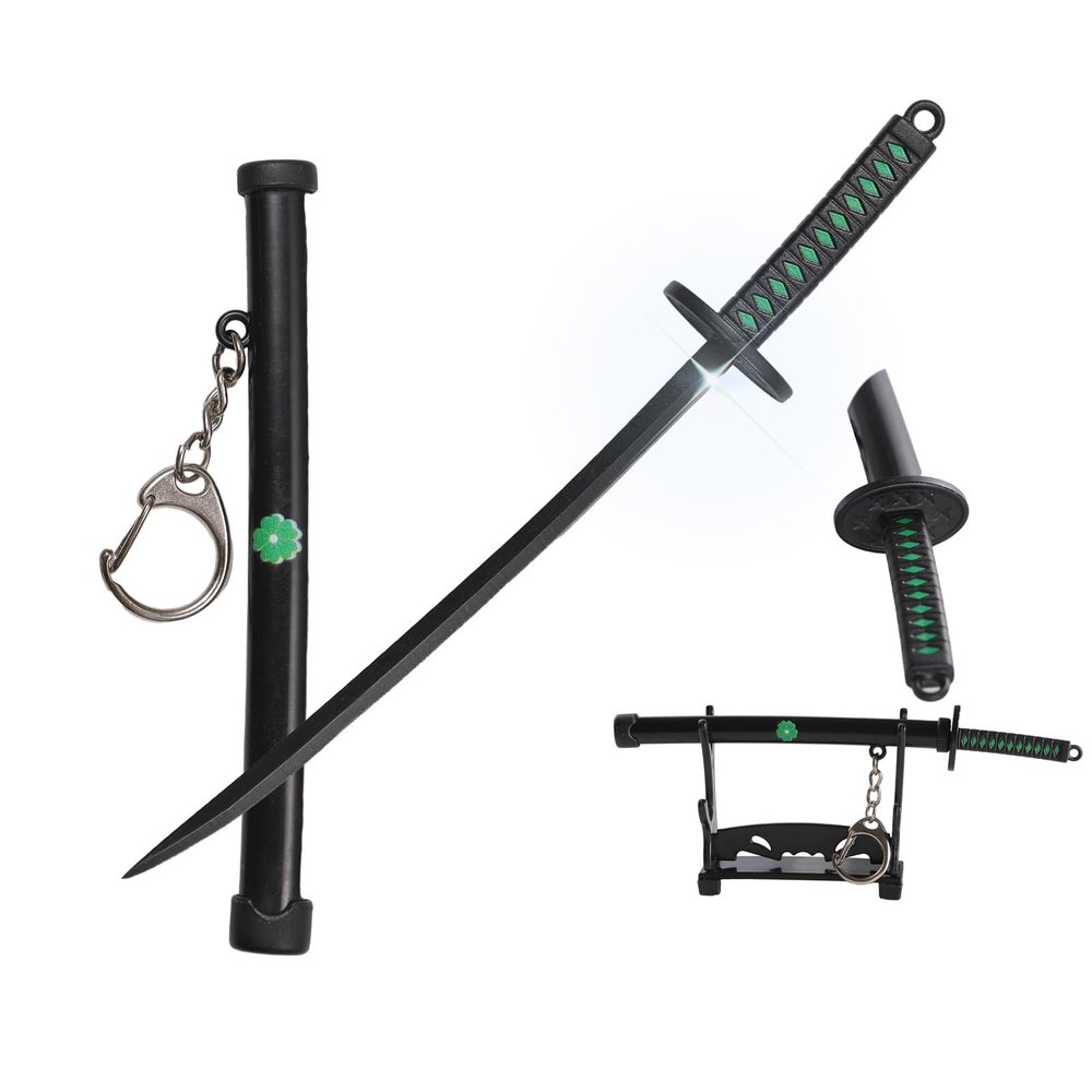 SHARP CASTLE Mini Japanese Katana, 5.7-Inch Ultra Sharp Stainless Steel Knife with Scabbard, Anime Katana Keychain, Utility Cutter, Handmade for Craft Use-GT01H.GN