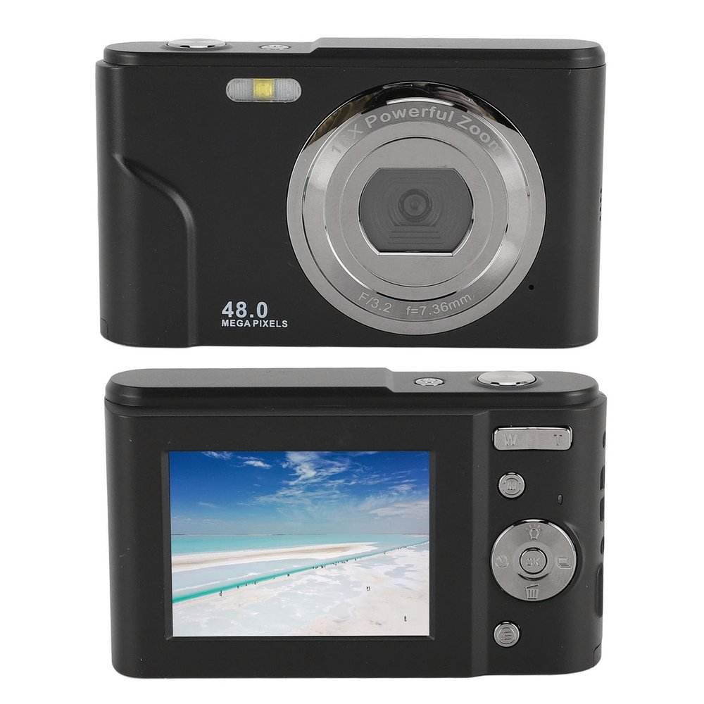48MP Vlogging Camera, 1080P Camera with 16X Zoom and Fill Light, Autofocus Vlogging Camera, Small Point Shoot Camera, for Students, Teens (Heayzoki0dx9oauggf-11)