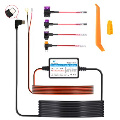 Dash Cam Hardwire Kit Converts 12V-24V to 5V Type C USB Hardwire Kit for Dash Camera, Add a Circuit Fuses, Low Voltage Protection (11.5FT)