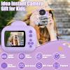 Kids Camera Toys, Instant Print Camera for Kids, Toddler Cameras for Girls Boys,1080P HD Digital Cameras, Portable Travel Toys for Girls 4 5 6 7 8 9 10 Year Old with SD Card (Purple) view 2