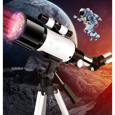 DONGDAWAN Children's Telescope - 70mm Aperture 400mm Astronomical refracting Telescope, Telescope with Tripod, Scope, Moon Filter, Carrying Bag (White B)