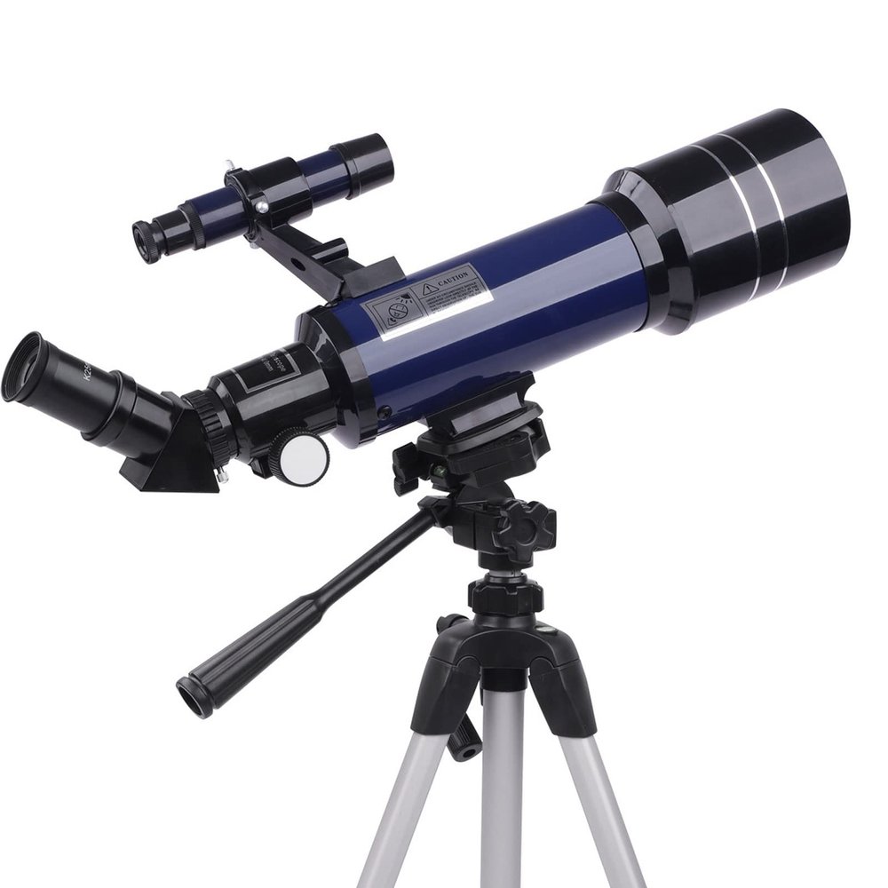DONGDAWAN Adult Telescope, 70mm Aperture 400mm AZ Mount, Kids Beginner Telescope, Astronomical Refracting Telescope Portable Telescope with Tripod, Cell Phone Adapter, Backpack (Blue A)