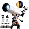 DONGDAWAN Telescopes for Adults Kids and Beginners, Astronomy Professional Refractor Telescope EQ Mount High Magnification Stargazing Portable Travel Telescope with Carry Bag, Tripod view 1