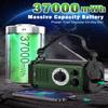 Emergency Radio 2-Pack: Red & Dark Green 37000mWh Solar Hand Crank NOAA Weather Radios with Flashlight, SOS Alarm & Phone Charger for Hurricane and Emergency Preparedness view 2