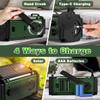 Emergency Radio 2-Pack: Red & Dark Green 37000mWh Solar Hand Crank NOAA Weather Radios with Flashlight, SOS Alarm & Phone Charger for Hurricane and Emergency Preparedness view 4