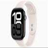 Apple Watch Series 10 [GPS, 46mm] - Jet Black Aluminum Case with Starlight Sport Band, S/M (Renewed) view 1