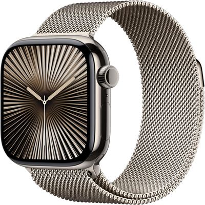 Apple Watch Series 10 [GPS + Cellular, 46mm] - Natural Titanium Case with Natural Milanese Loop, M/L, M/L (Renewed)