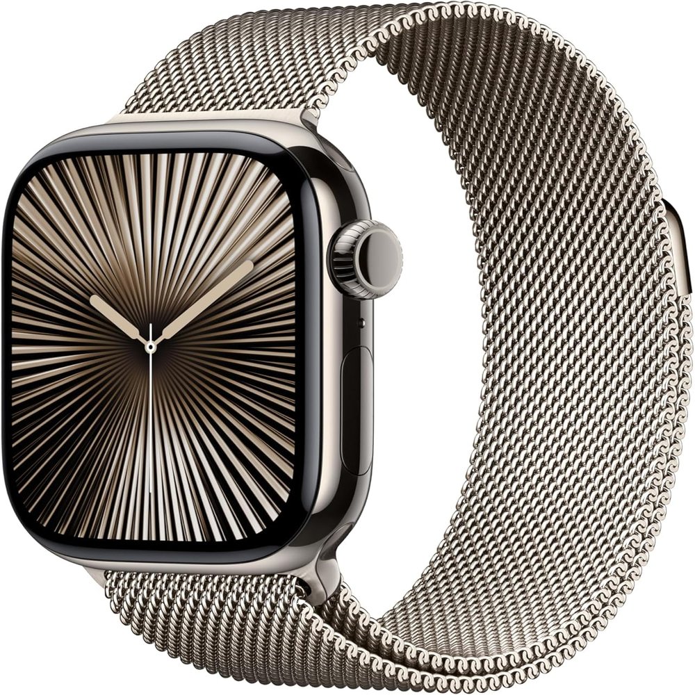 Apple Watch Series 10 [GPS + Cellular, 46mm] - Natural Titanium Case with Natural Milanese Loop, M/L, M/L (Renewed)
