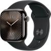 Apple Watch Series 10 [GPS + Cellular, 42mm] - Slate Titanium Case with Black Sport Band, M/L (Renewed) view 1