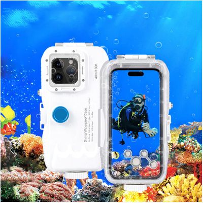 Mixneer Diving Case Designed for iPhone 16/15/14/13/12 Pro Max Plus Pro Underwater Phone Case [40m/130ft] Surfing Swimming Snorkeling Photo Video Waterproof Housing Case (iPhone 12/12 Pro)