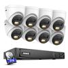 ANNKE 12MP Security Camera System, 8 Channel H.265+ 12MP NVR, 8X Wired PoE Turret Cams with Color Night Vision, AI Motion Detection, Built-in Mic, IP67, 100FT EXIR Night Vision with Smart IR, 3TB HDD view 1