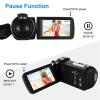 ciciglow Handheld Video Camcorder, 1080P 30MP 18X Digital Zoom Vlogging Camera with 3inch Rotation TFT Screen, Compact Travel Video Camera with Fill Light view 3