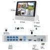 Tennoz 16CH Expandable PoE Security Camera System with All-in-One 10.1" LCD 4K NVR Monitor, 4Pcs 5MP PoE Bullet Cameras, Smart Dual Light, Two Way Talk, Plug & Play, Human Vehicle Detection, 1TB HDD view 3