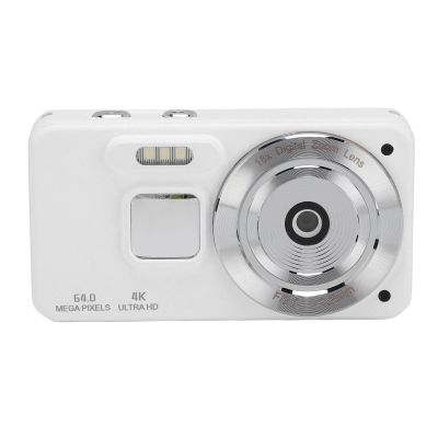 Digital Camera, 64MP 4K 18x Zoom Compact Selfie Camera, Autofocus Anti Shake Point and Shoot Portable Digital Camera for Teen Boy Girl Kids, 2.8 Inch LCD Screen (White)