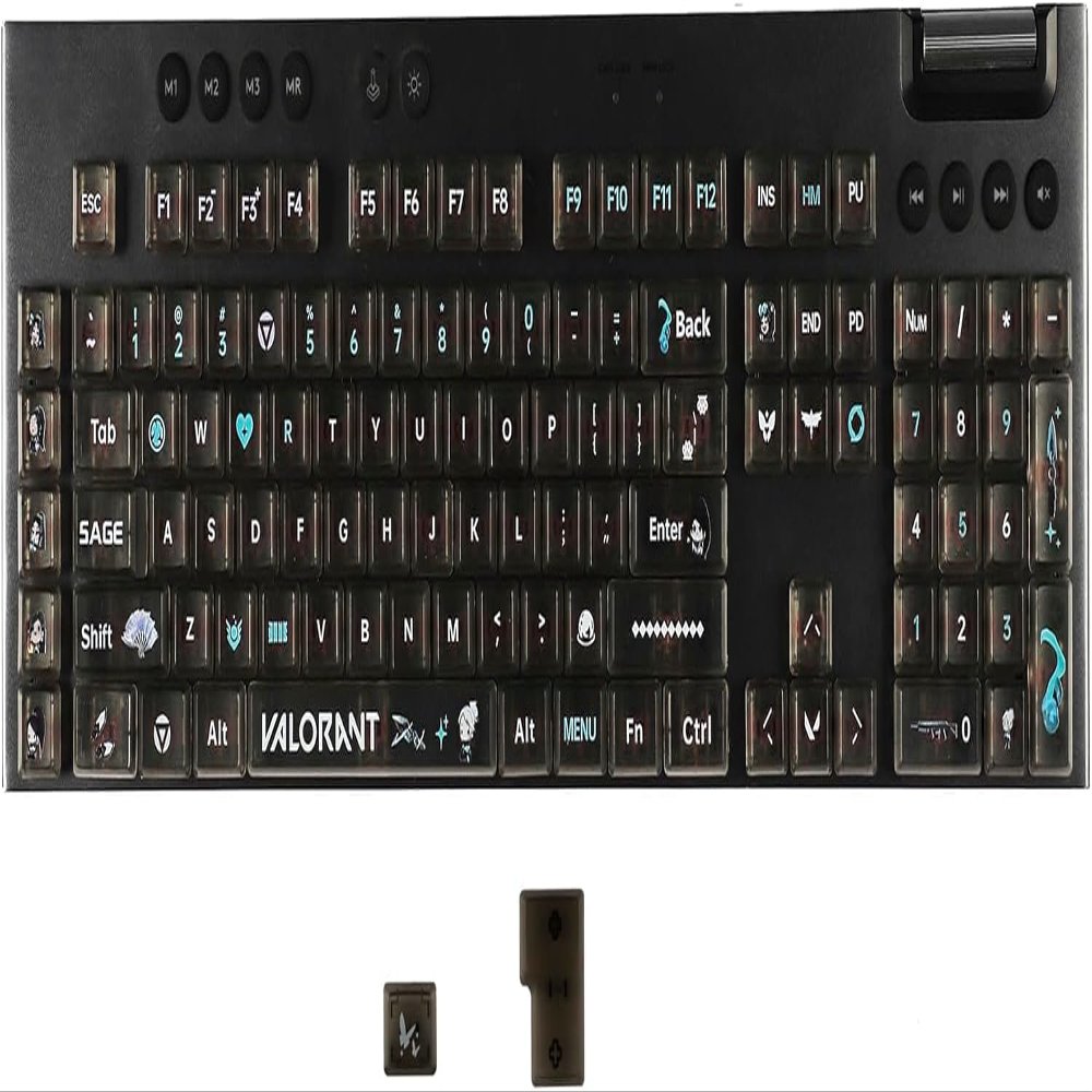 Fearless Contract Striker 111 Keys keycaps Low Profile Simple Design PBT Mechanical Gaming Keyboard Key Cap Suitable for Logitech G915 G915TKL G913 G913TKL G815 G813 Keyboard (Fearless Compact)