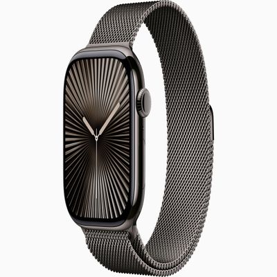 Apple Watch Series 10 [GPS + Cellular, 46mm] - Slate Titanium Case with Slate Milanese Loop, S/M (Renewed)
