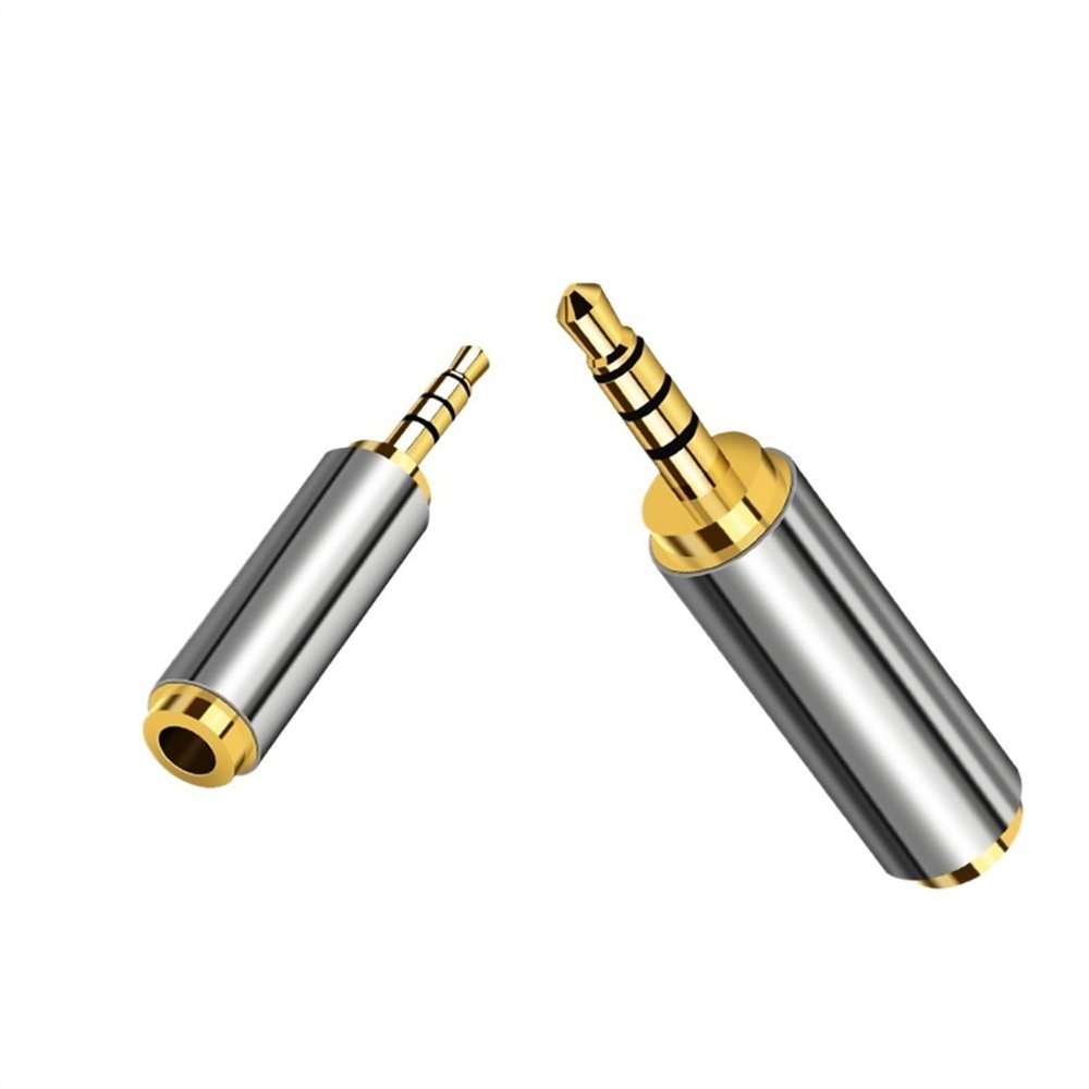 1Pcs 2.5mm to 3.5mm Stereo Adapter 3.5 to 2.5 Speaker 4Pole Jack Earphone Gold Plated Connector(3.5 Male 2.5 Female)