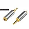 1Pcs 2.5mm to 3.5mm Stereo Adapter 3.5 to 2.5 Speaker 4Pole Jack Earphone Gold Plated Connector(3.5 Male 2.5 Female) view 4