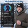 TOPIEI Bluetooth Beanie with Light, USB-C Charging 5 LED Flashlight Hat, Built-in Stereo Speakers Mic, Christmas Stocking Stuffers White Elephant Gifts for Men Dad Teens Boys for Camping Fishing view 3
