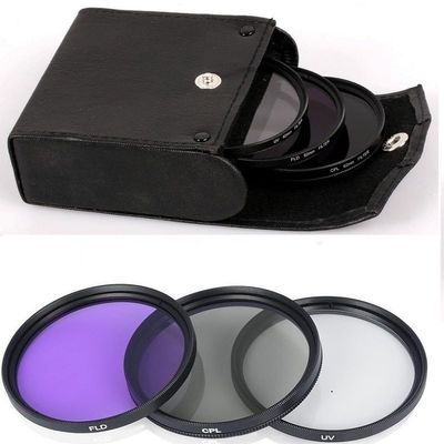 49MM 52MM 55MM 58MM 62MM 67MM 72MM 77MM UV+CPL+FLD 3 in 1 Lens Filter with Bag for Camera Lens (82mm)