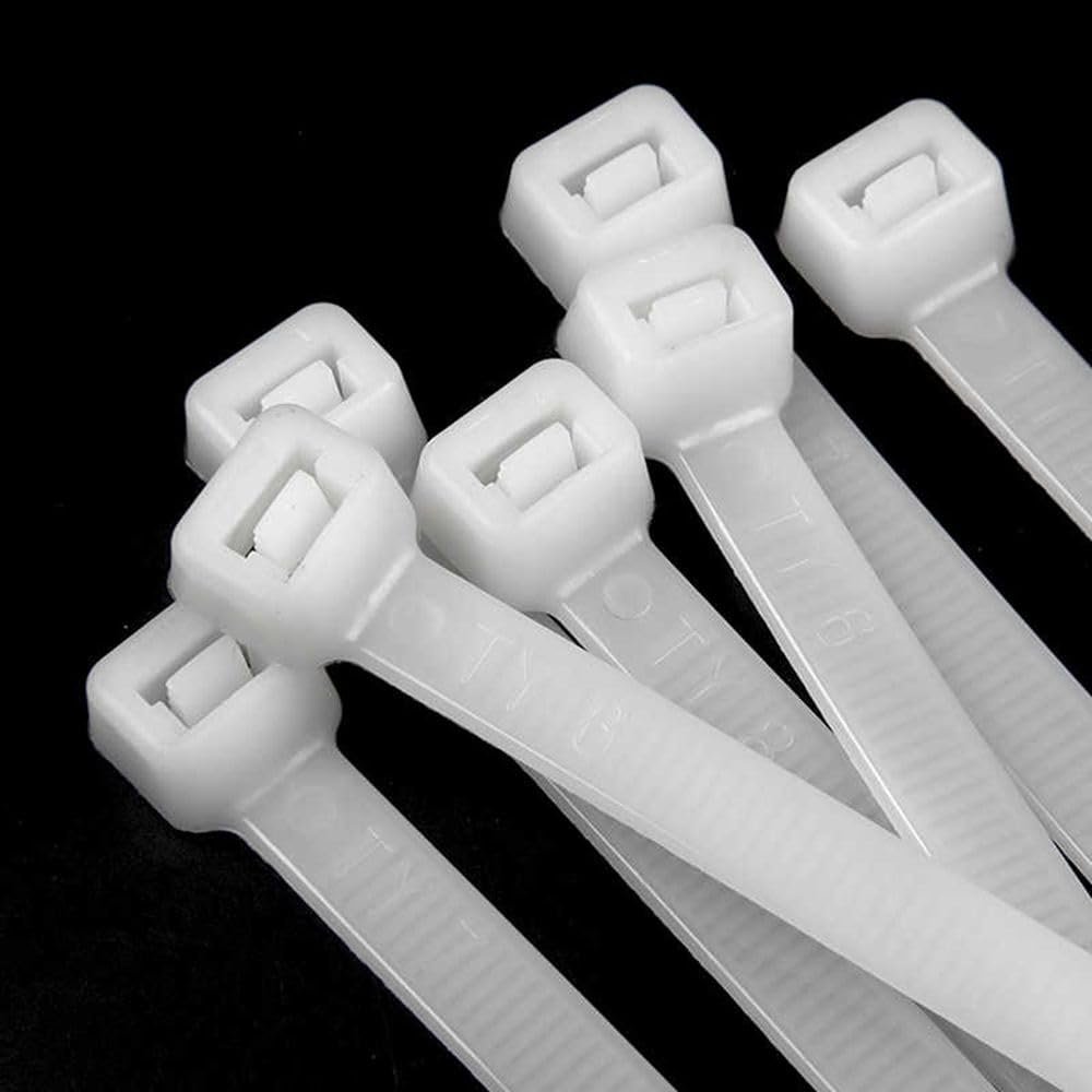 1 Pack of 100pcs 7.6mm600mm White Nylon Large Size Extension self-Locking Cable Ties