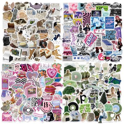 200Pcs Y2K Stickers - Cool 2000s Cyber Trend Stickers for Girls Women, Vinyl Waterproof Retro Aesthetic for Laptop Guitar Water Bottle