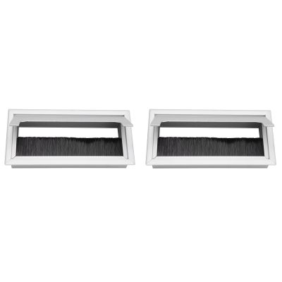 2 Pcs Wire Hole Cover Outlet, Desk Cable Grommet Hole Aluminium Cord Cable Wire Grommet Square Desk Grommet Cable Hole Cover Wire Organizers Outlet Covers for Cord Management