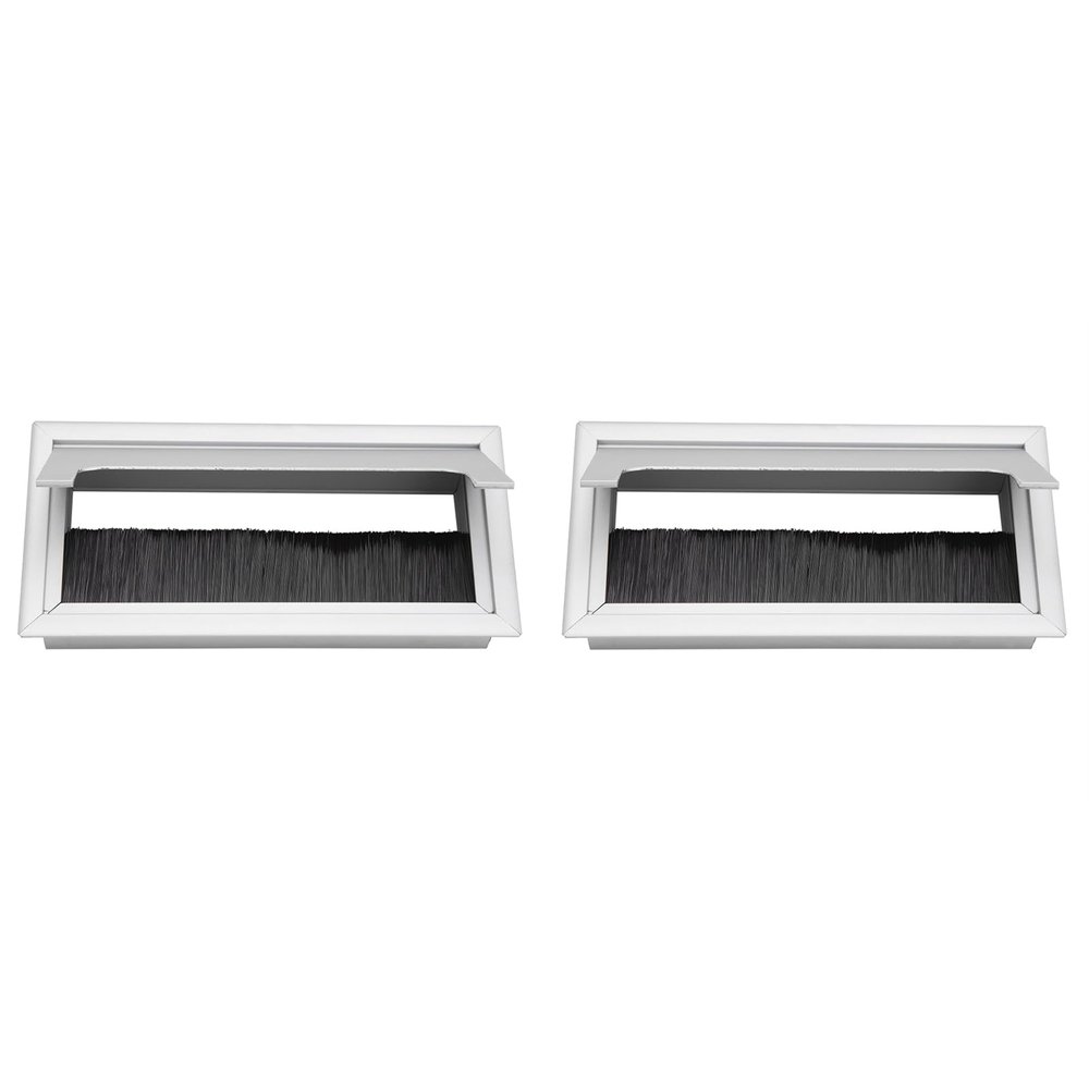 2 Pcs Wire Hole Cover Outlet, Desk Cable Grommet Hole Aluminium Cord Cable Wire Grommet Square Desk Grommet Cable Hole Cover Wire Organizers Outlet Covers for Cord Management