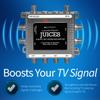 Antennas Direct JUICE8 TV Antenna Distribution Amplifier, 8-Output, Weatherproof, Silver view 2
