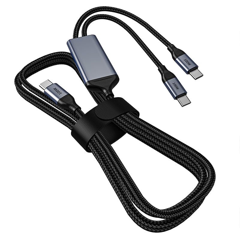 OMNIHIL 3.2FT USB-C Splitter Cable Compatible with iBuyPower SlateMesh Gaming PC