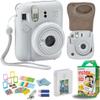 Fujifilm Instant Mini 12 Camera + Accessory Bundle & Custom Case + Fuji Instant (20 Shots) Designer Mini Photo Album (60 Pockets) (Clay White) view 1
