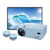 Core Innovations Home Theater Bundle with Projector, 120" Screen, and Two Mini Bluetooth Wireless Bone Conduction Instant Speakers, Sea Blue view 1