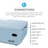 Core Innovations Home Theater Bundle with Projector, 120" Screen, and Two Mini Bluetooth Wireless Bone Conduction Instant Speakers, Sea Blue view 2