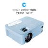 Core Innovations Home Theater Bundle with Projector, 120" Screen, and Two Mini Bluetooth Wireless Bone Conduction Instant Speakers, Sea Blue view 3