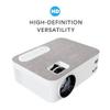 Core Innovations Home Theater Bundle with Projector, 120" Screen, and Two Mini Bluetooth Wireless Bone Conduction Instant Speakers, White view 3
