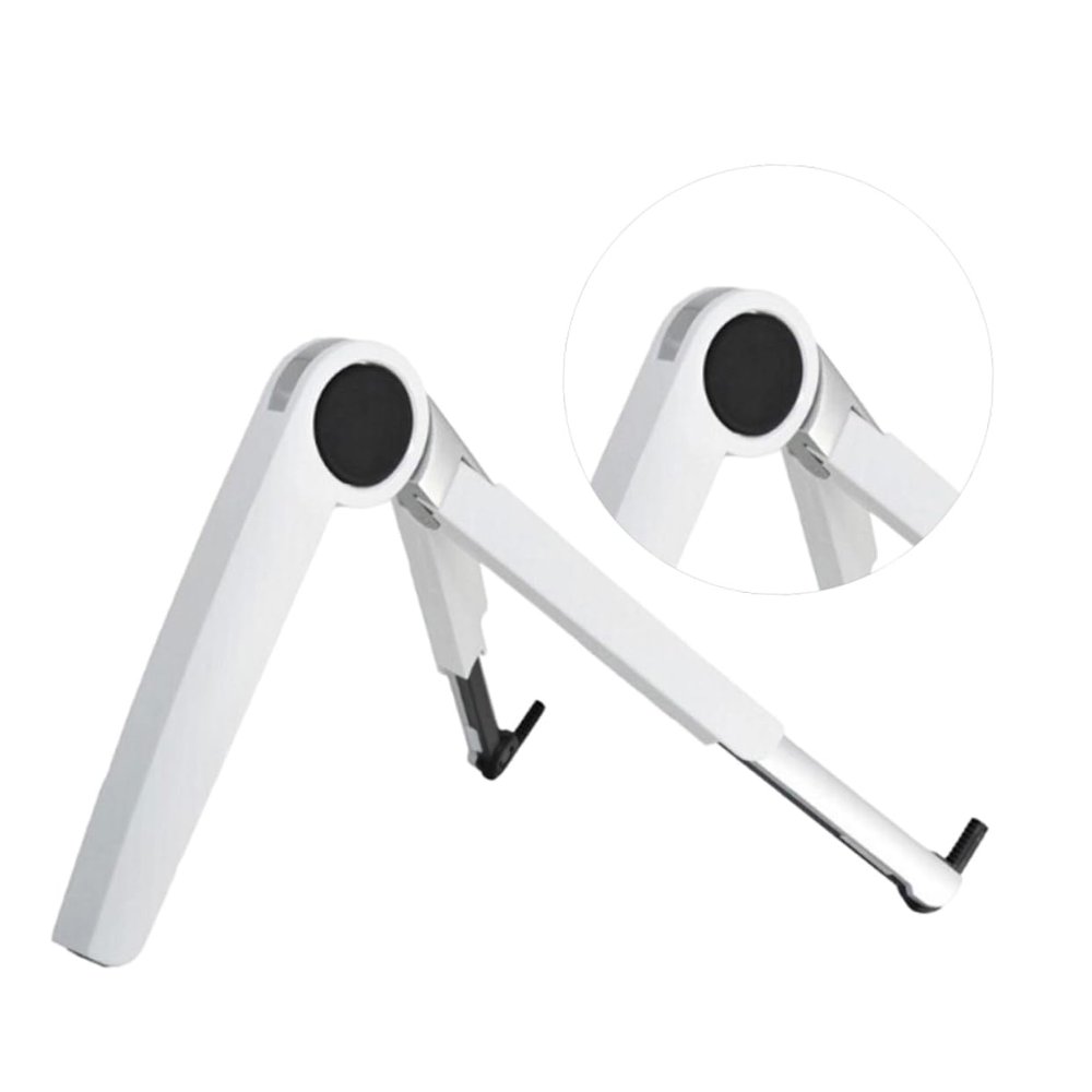 MOLUCKFU Adjustable Aluminum Laptop Stand Foldable Triangle Tablet Cooling Holder Ergonomic Design for Gaming Video Watching Reading Working Compact White