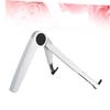 MOLUCKFU Adjustable Aluminum Laptop Stand Foldable Triangle Tablet Cooling Holder Ergonomic Design for Gaming Video Watching Reading Working Compact White view 2