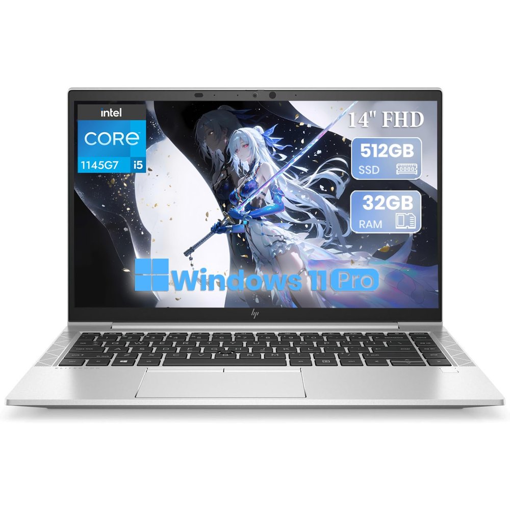 HP EliteBook 840 G8 Business Laptop Intel Core i5-1145G7, 32GB RAM, 512GB SSD, 14.0-Inch FHD Display Win 11 Pro (Renewed)