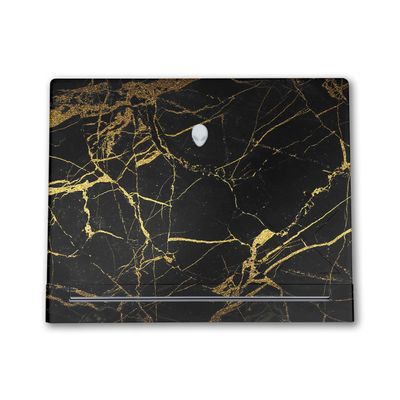 Laptop Skin Compatible with Alienware X16 R2 (2024) - Black Gold Marble - Premium 3M Vinyl Protective Wrap Decal Cover - Easy to Apply | Crafted in The USA by MightySkins