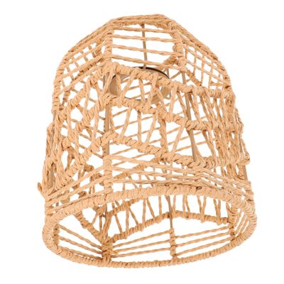 WOONEKY Chandelier Lamp Shades Woven Rattan Lampshade Decorative Hanging Light Cover for Living