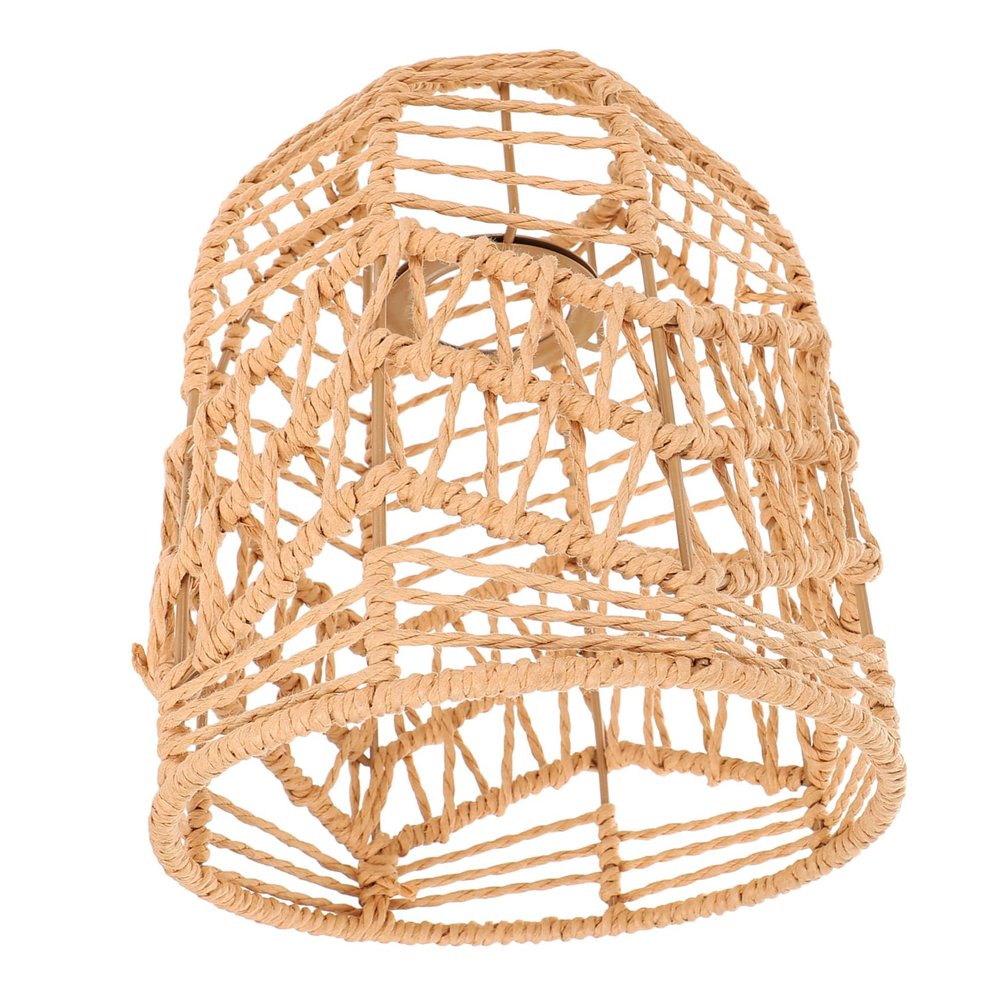 WOONEKY Chandelier Lamp Shades Woven Rattan Lampshade Decorative Hanging Light Cover for Living
