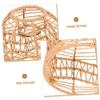 WOONEKY Chandelier Lamp Shades Woven Rattan Lampshade Decorative Hanging Light Cover for Living view 2